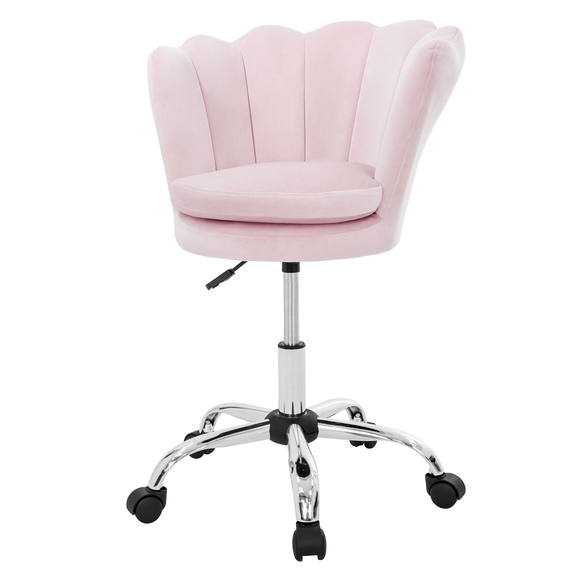 ECD Germany Kinder chaise de bureau velours bleu clair coquille