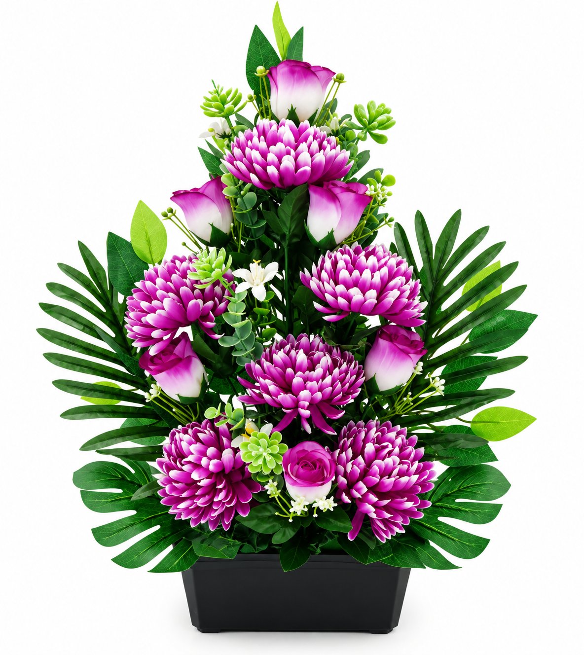 Stokomani Maison Jardinière artificielle 56 cm chrysanthème