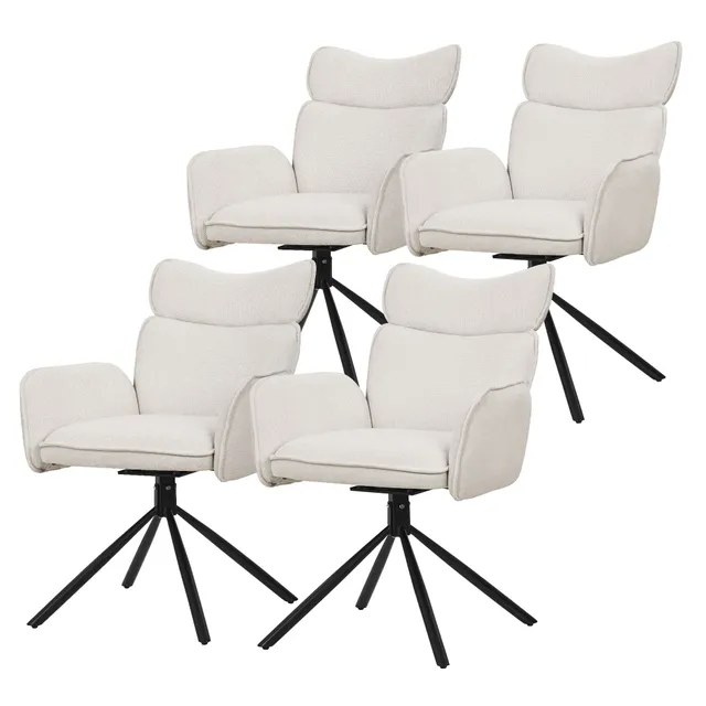 ECD Möbel chaise pivotante beige lot 4 tissu 120 kg