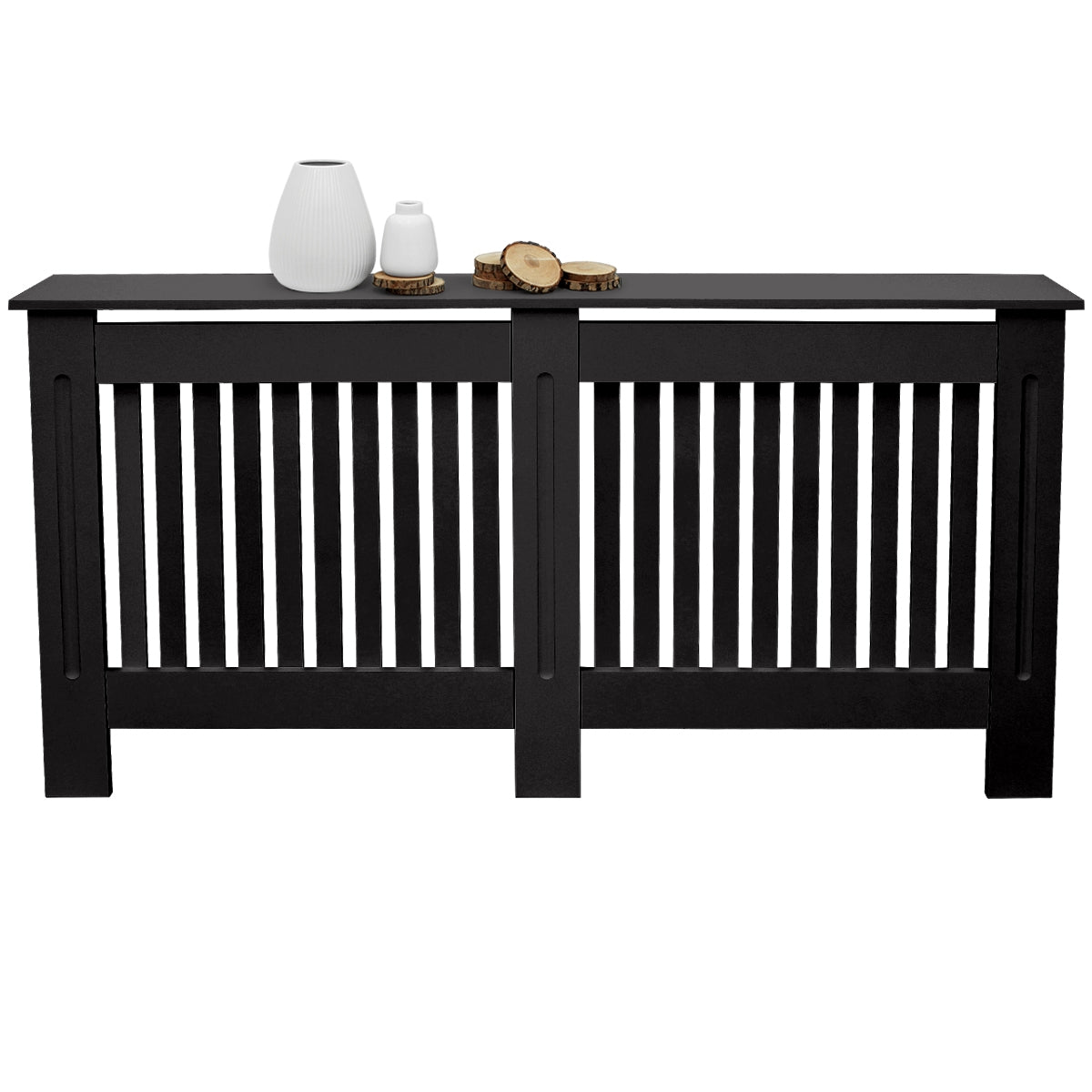 ECD Germany Heizungen cache-radiateur noir 152x19x82 cm MDF