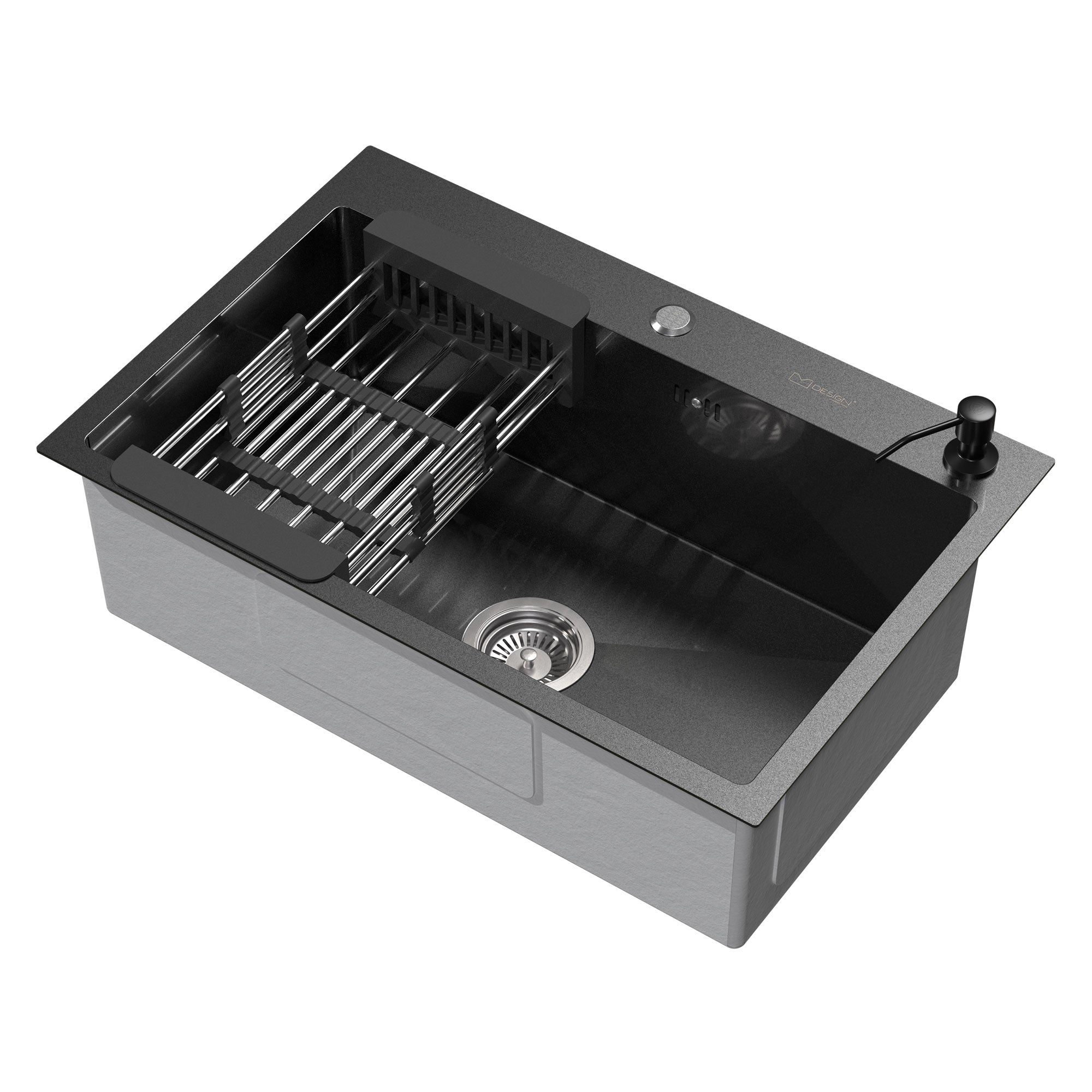 ECD Germany évier encastrable 68x45 cm anthracite inox 1 cuve