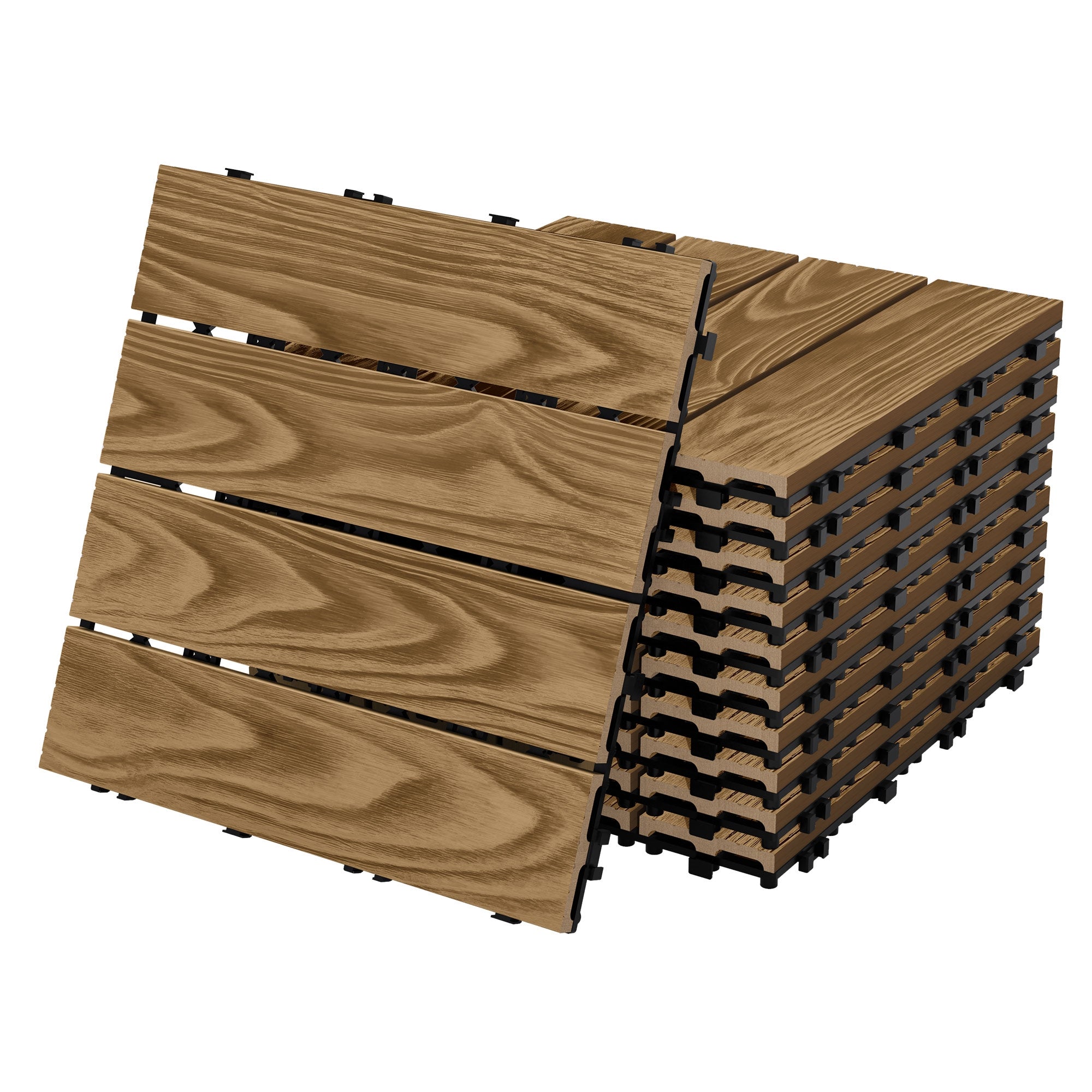 ECD Germany Garten dalle terrasse 30x30 effet bois hellbraun