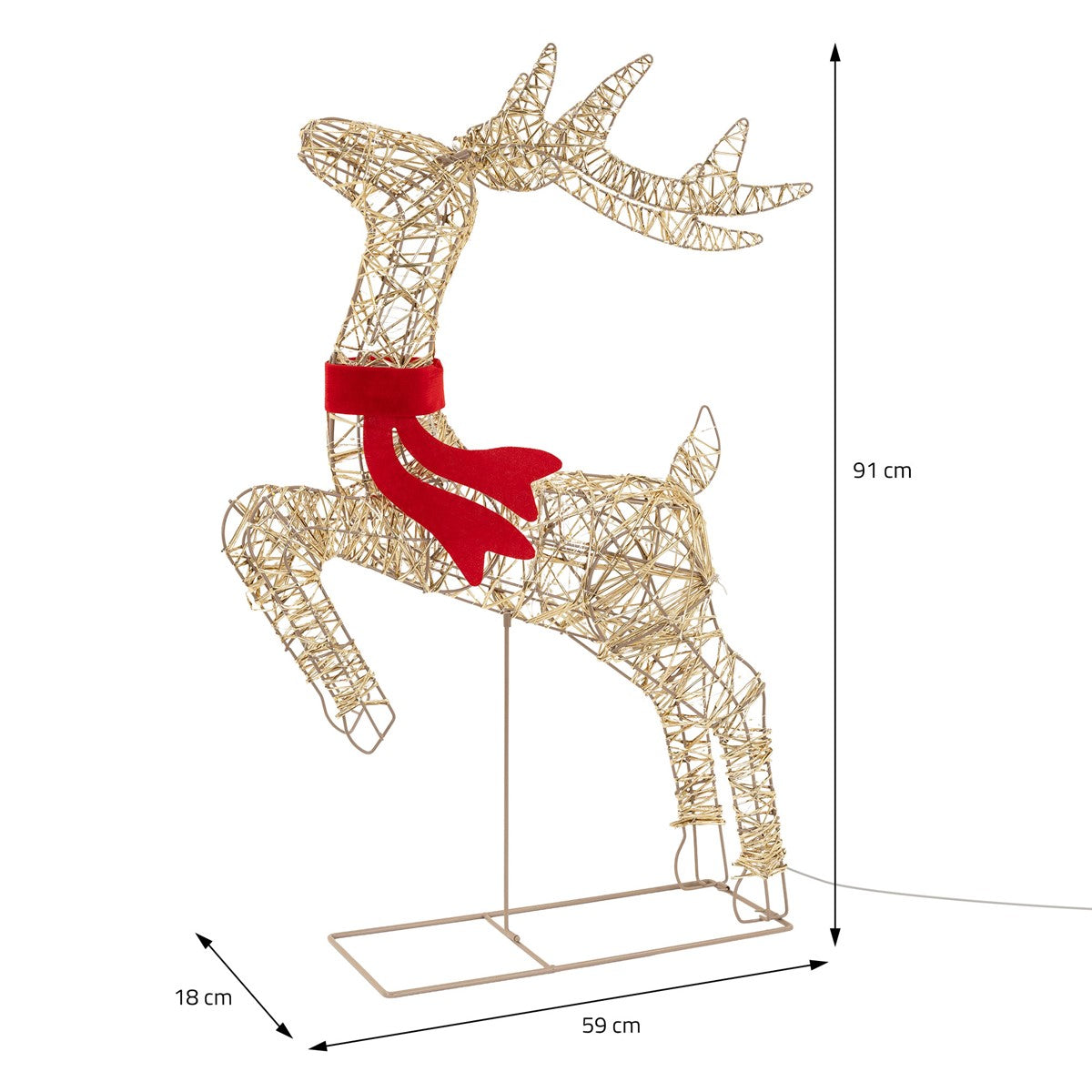 ECD Germany Haus renne Noël LED doré 91 cm 720 LED timer