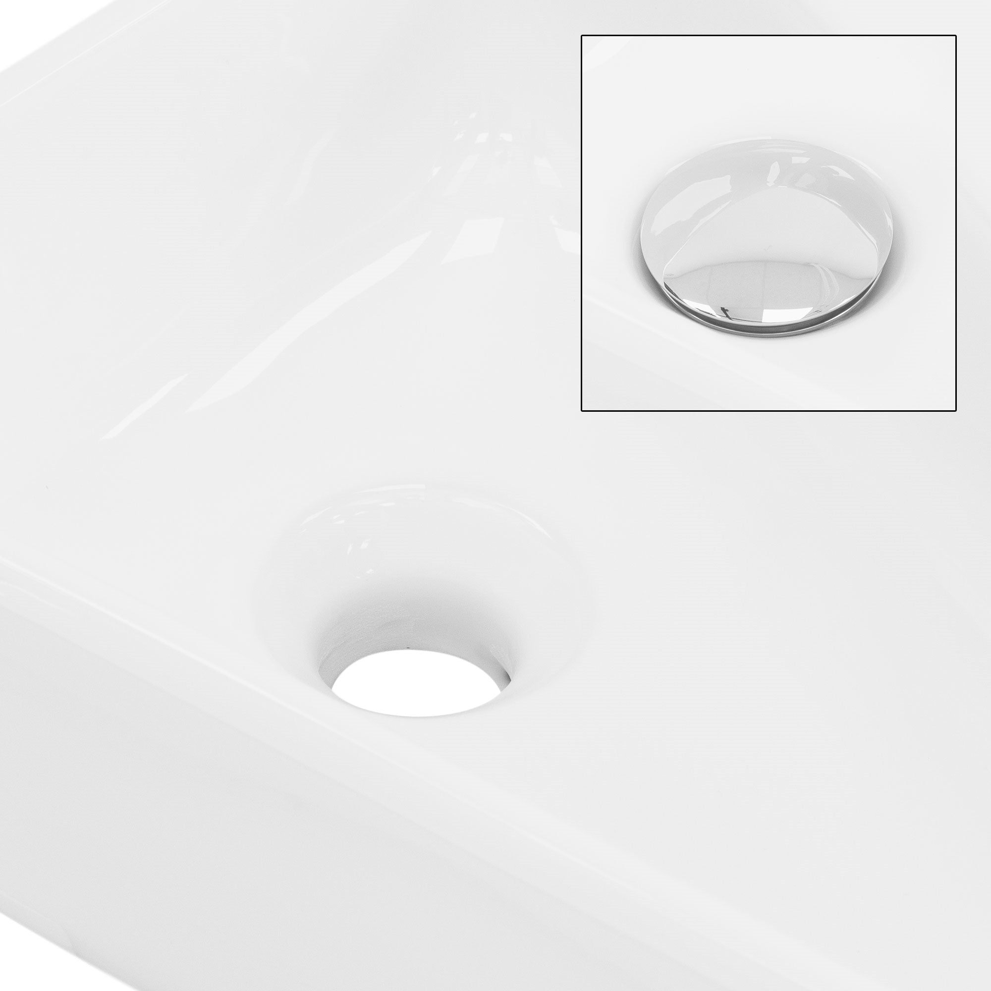 LuxeBath Sanitär vasque céramique blanc 45 cm bonde argentée