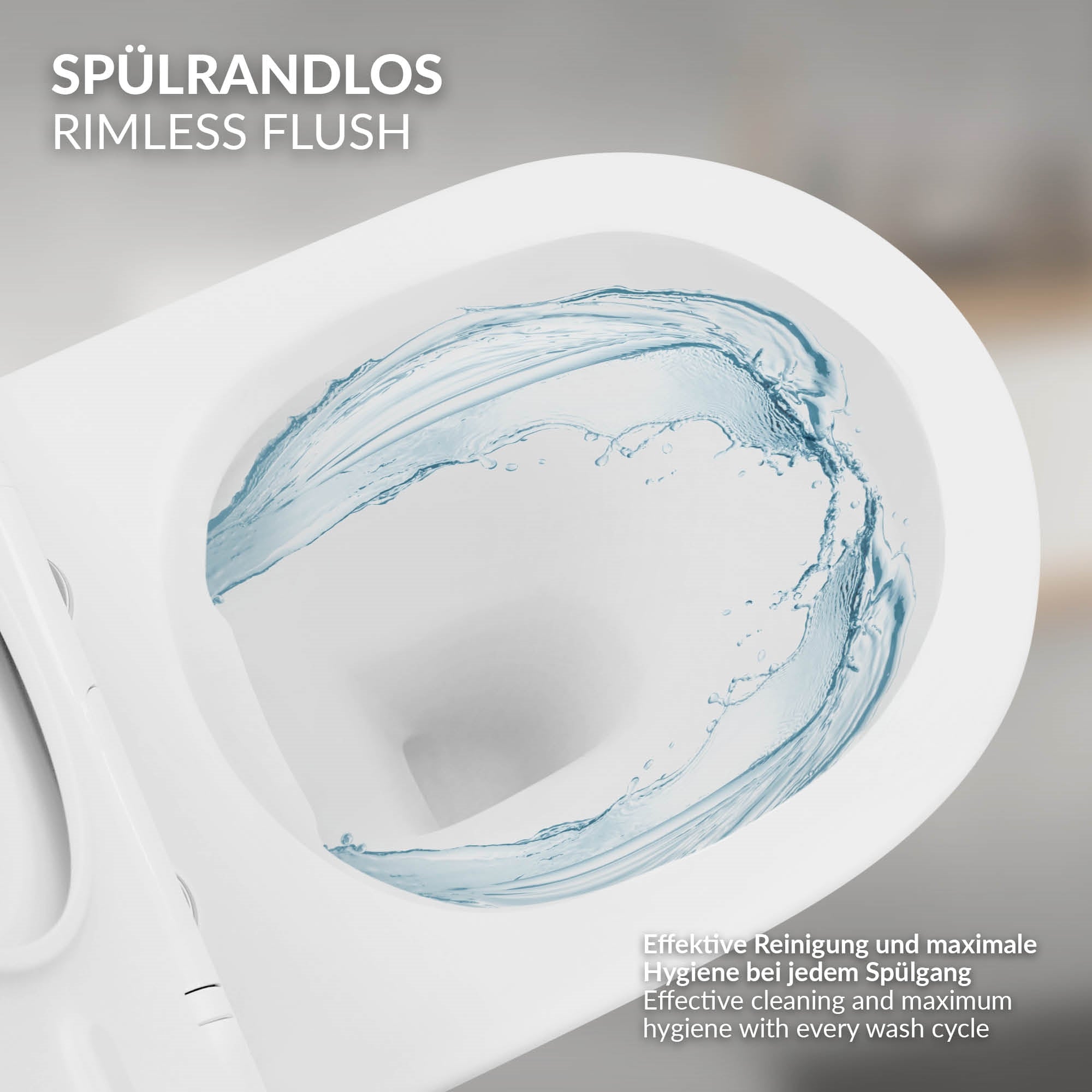 ECD Germany Sanitär LuxeBath WC suspendu blanc mat 54 cm sans bride