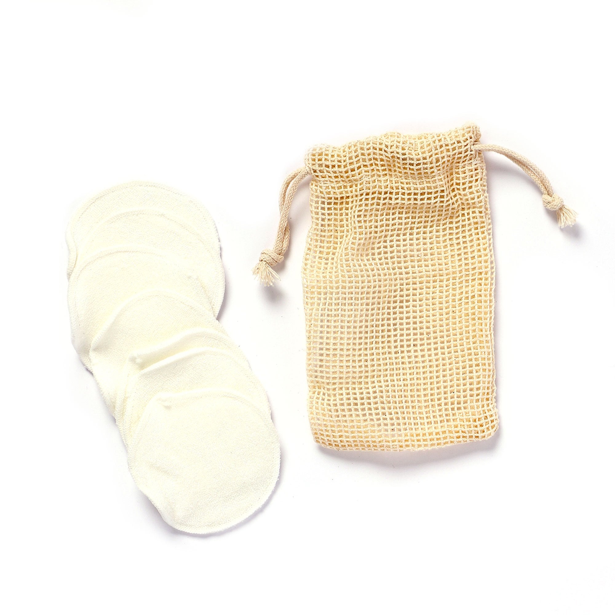Stokomani 7 disques démaquillants lavables bambou + sac