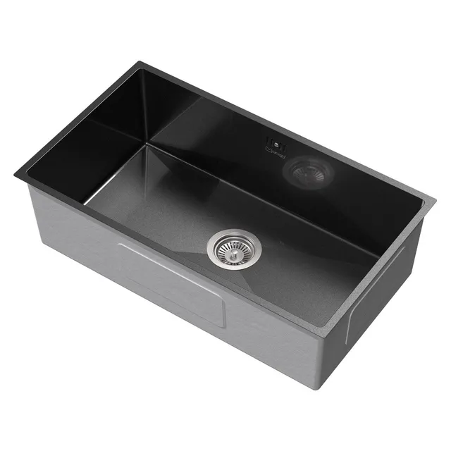 ECD Germany Sanitär évier encastrable 70x40 cm anthracite inox