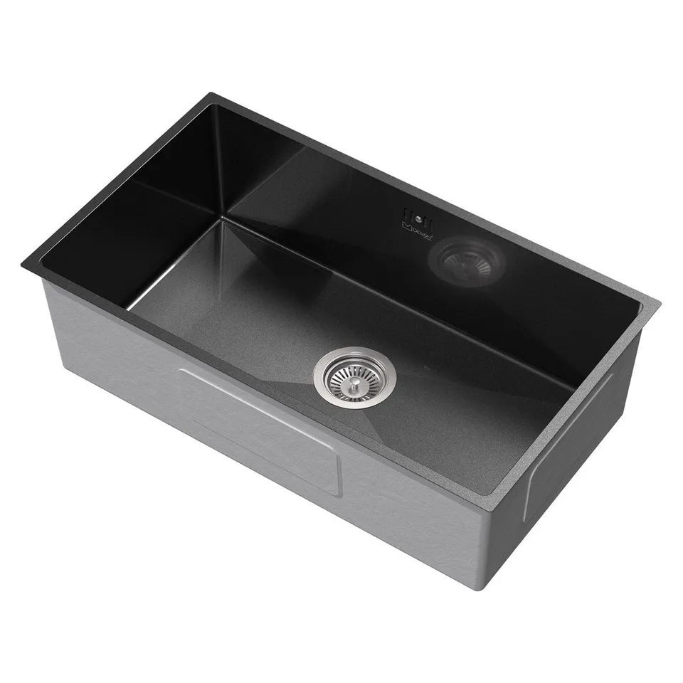 ECD Germany Sanitär évier encastrable 70x40 cm anthracite inox