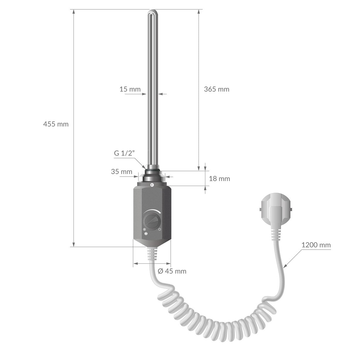 ECD Germany Heizungen radiateur électrique 500x1500 anthracite 1200W