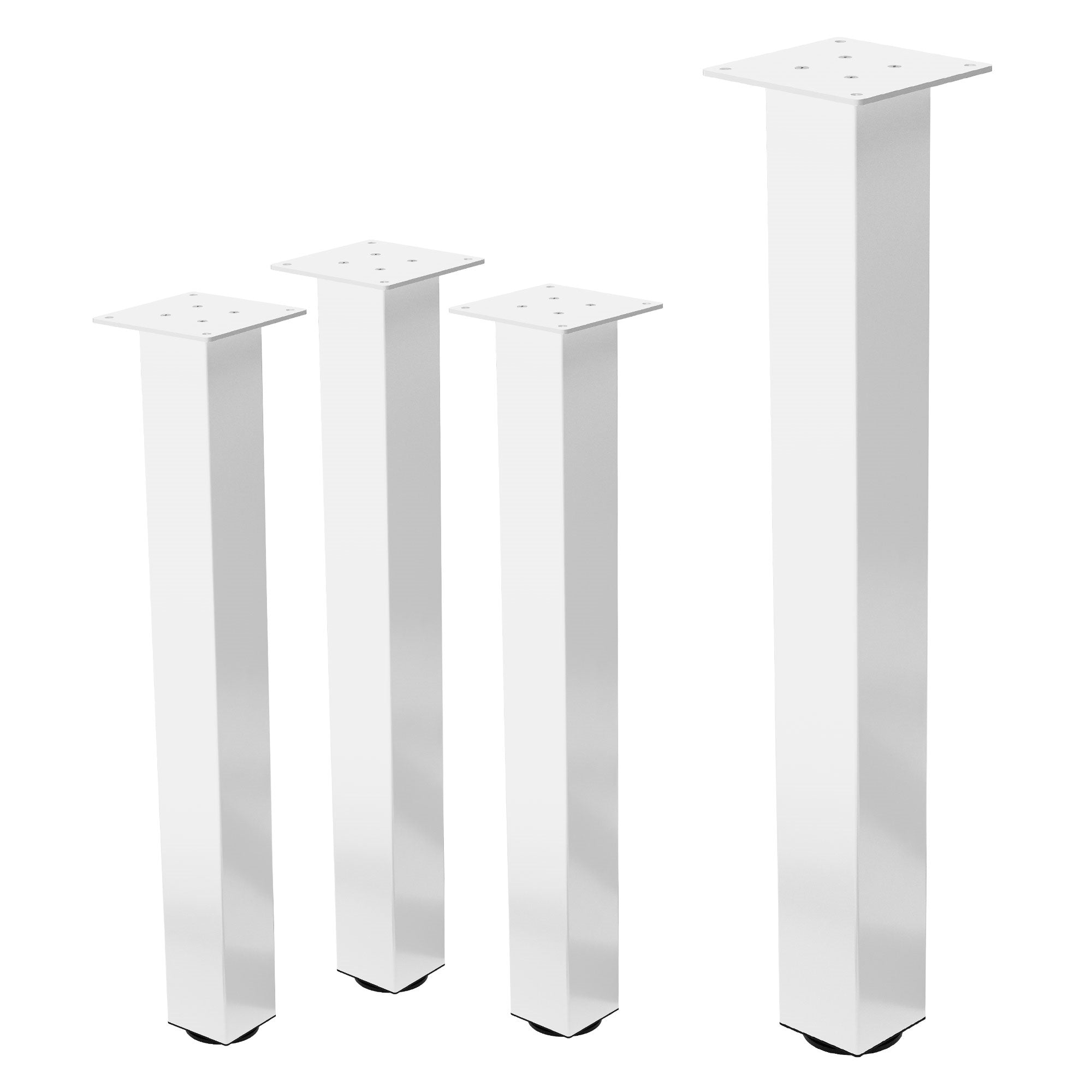 ECD Germany Möbel Pied table métal 72 cm blanc brillant lot 4 acier
