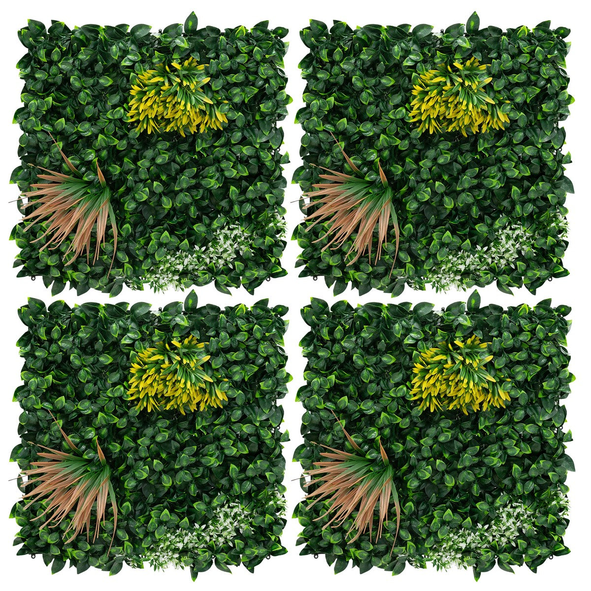 ECD Germany Copper Leaf mur végétal 50x50 cm lot de 4