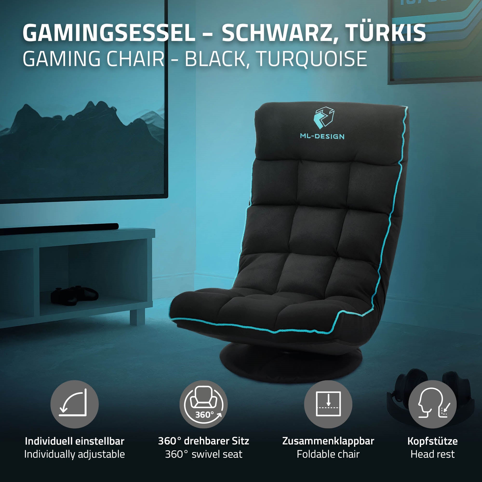 ECD Germany Möbel fauteuil gaming de sol vert dossier réglable