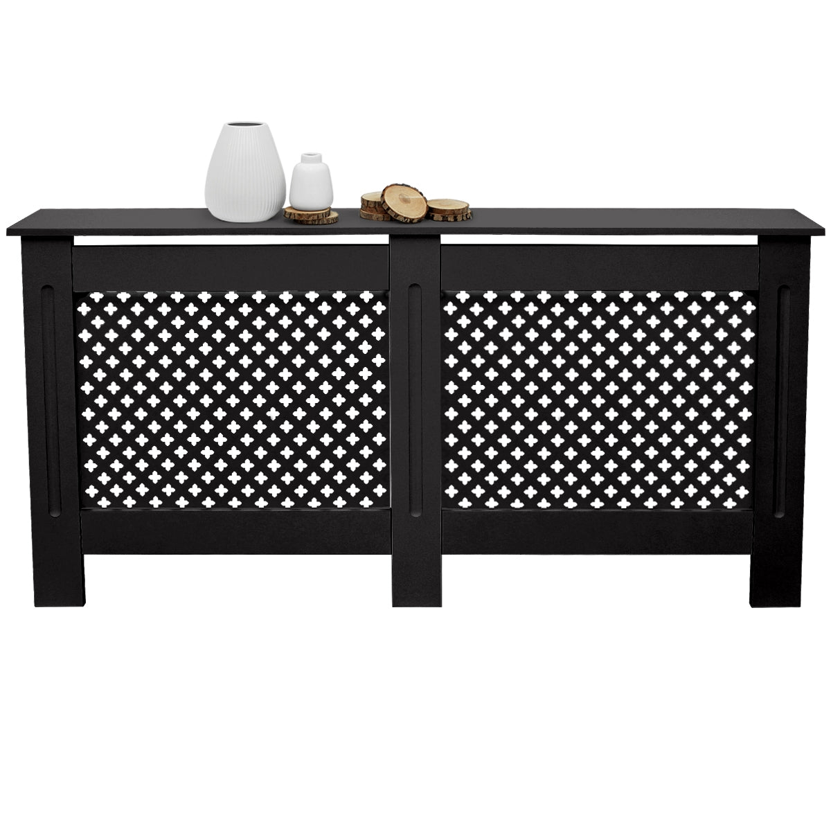 ECD Germany Heizungen cache-radiateur MDF noir 152x19x82 cm