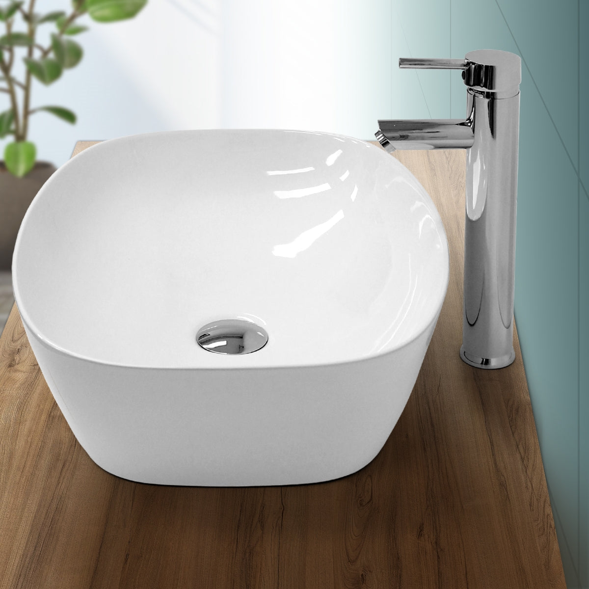 ECD Germany Sanitär vasque à poser ovale 505x385 blanc céramique