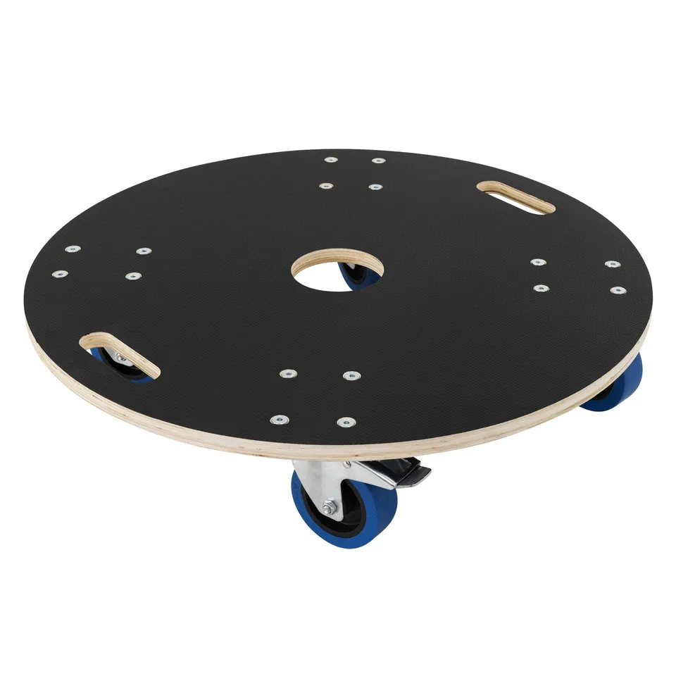 ECD Germany plateau roulant rond bois Ø67 cm 800 kg avec freins