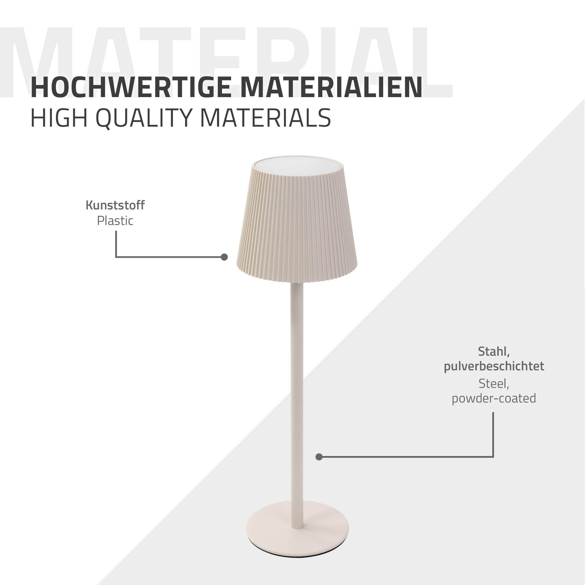 ECD Germany ML-Design lampe table LED sans fil crème Ø10x36