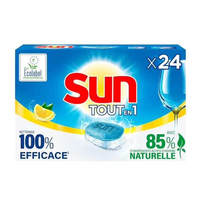 Sun tout-en-1 tablettes lave-vaisselle citron x24
