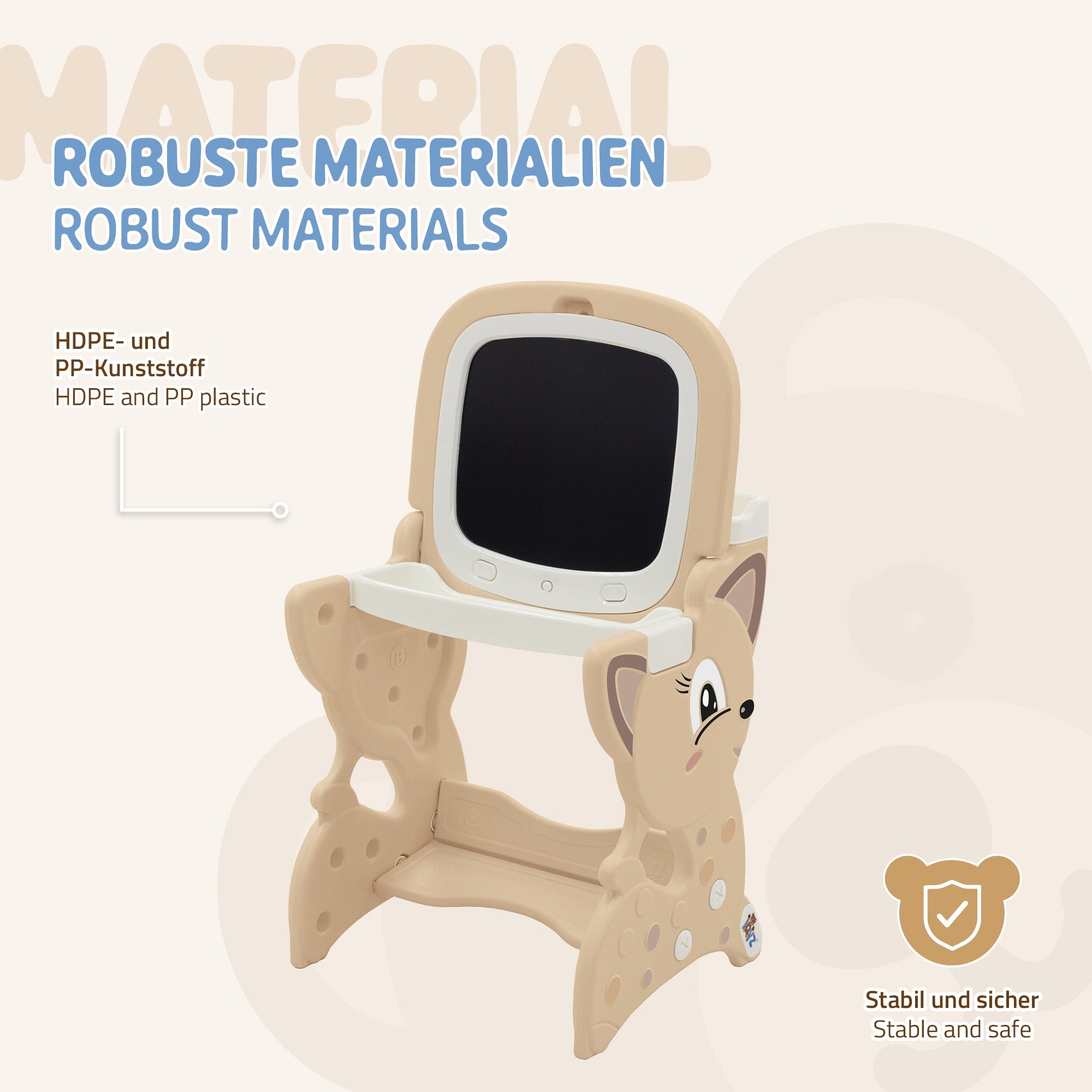 ECD Germany Kinder Joyz table enfant 3-en-1 marron + tabouret