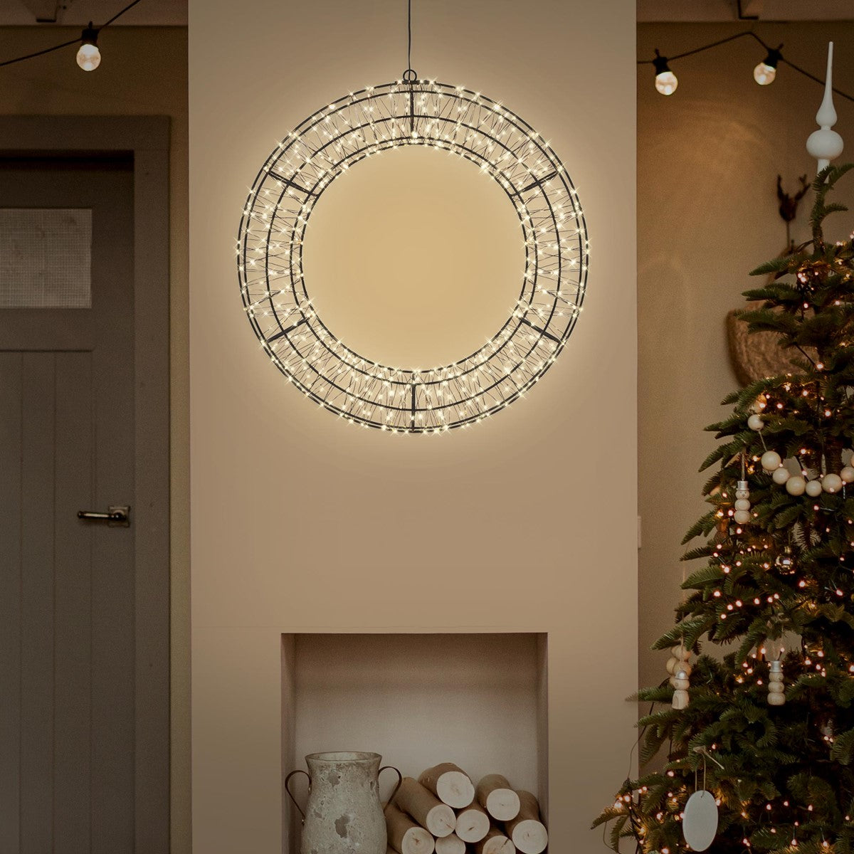 ECD Germany Couronne de Noël LED 50 cm blanc chaud 720 LED