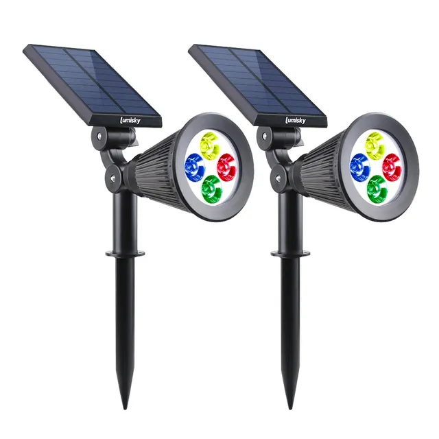 Red Deco Spiky C34 lot 2 spots solaires RGB dimmable H42 cm