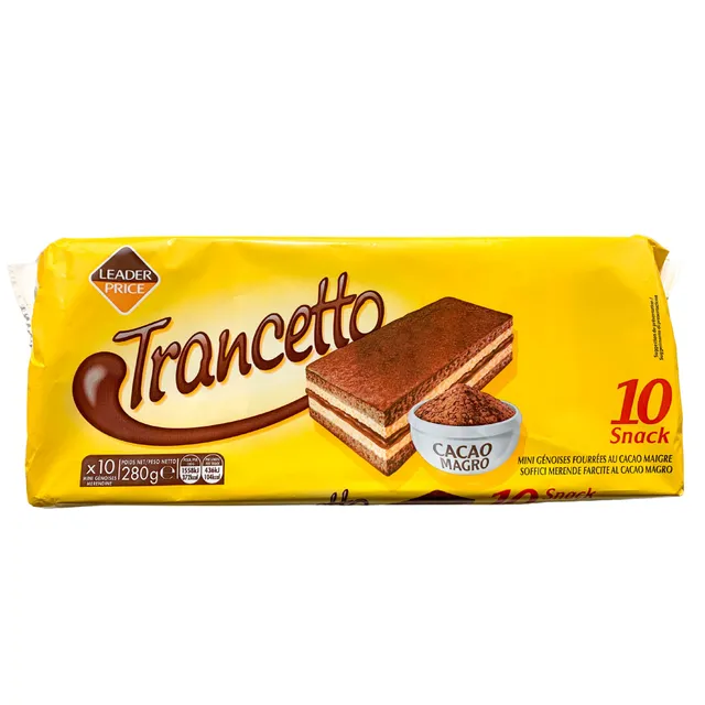Leader Price Trancetto Gâteaux cacao x10 280g