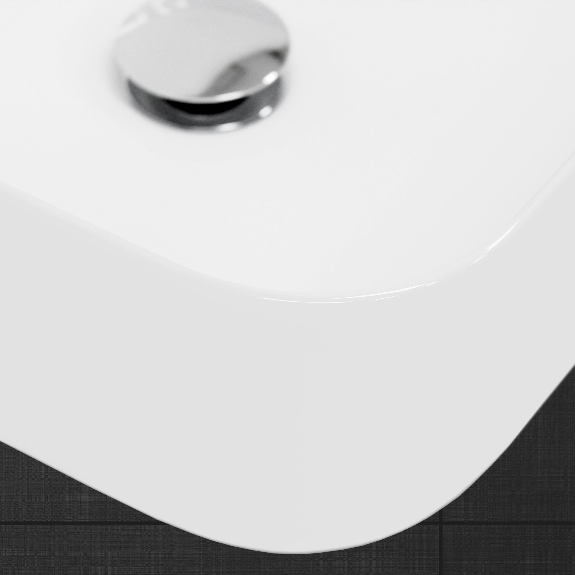 LuxeBath Vasque céramique blanc 50cm avec bonde sans trop-plein