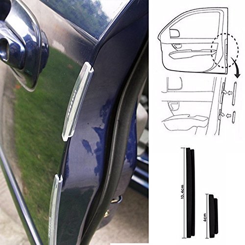 Shop-Story Bricolage Auto Lot 8 Protections Portières Voiture ABS Noir