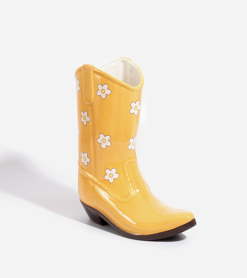 L'avant gardiste vase boots cowboy botte rose