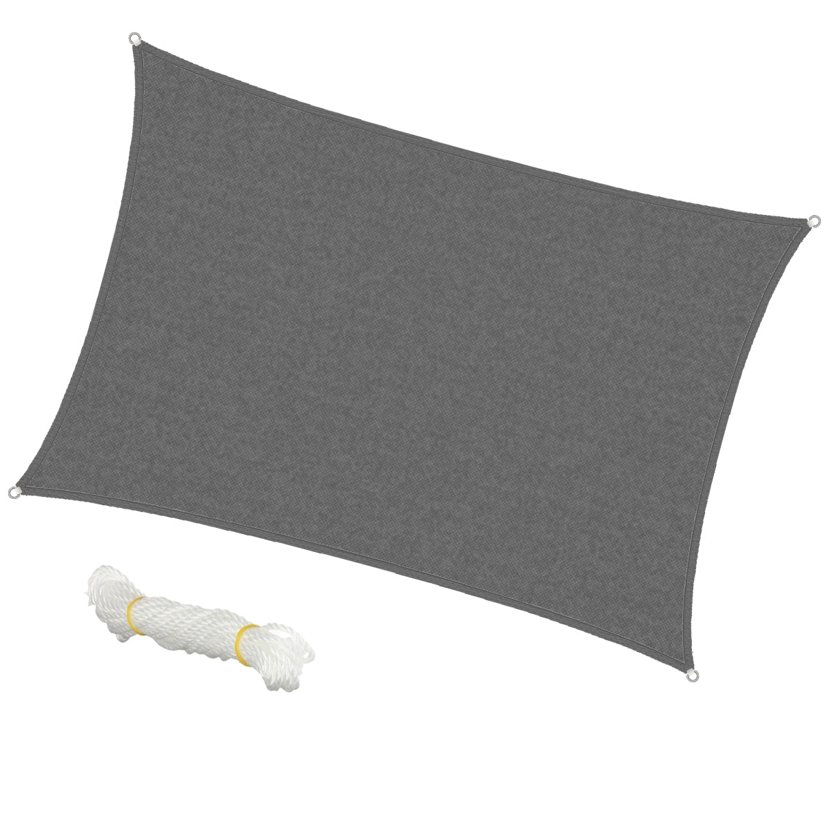 ECD Germany Garten voile d'ombrage 4x6 m gris HDPE rectangulaire