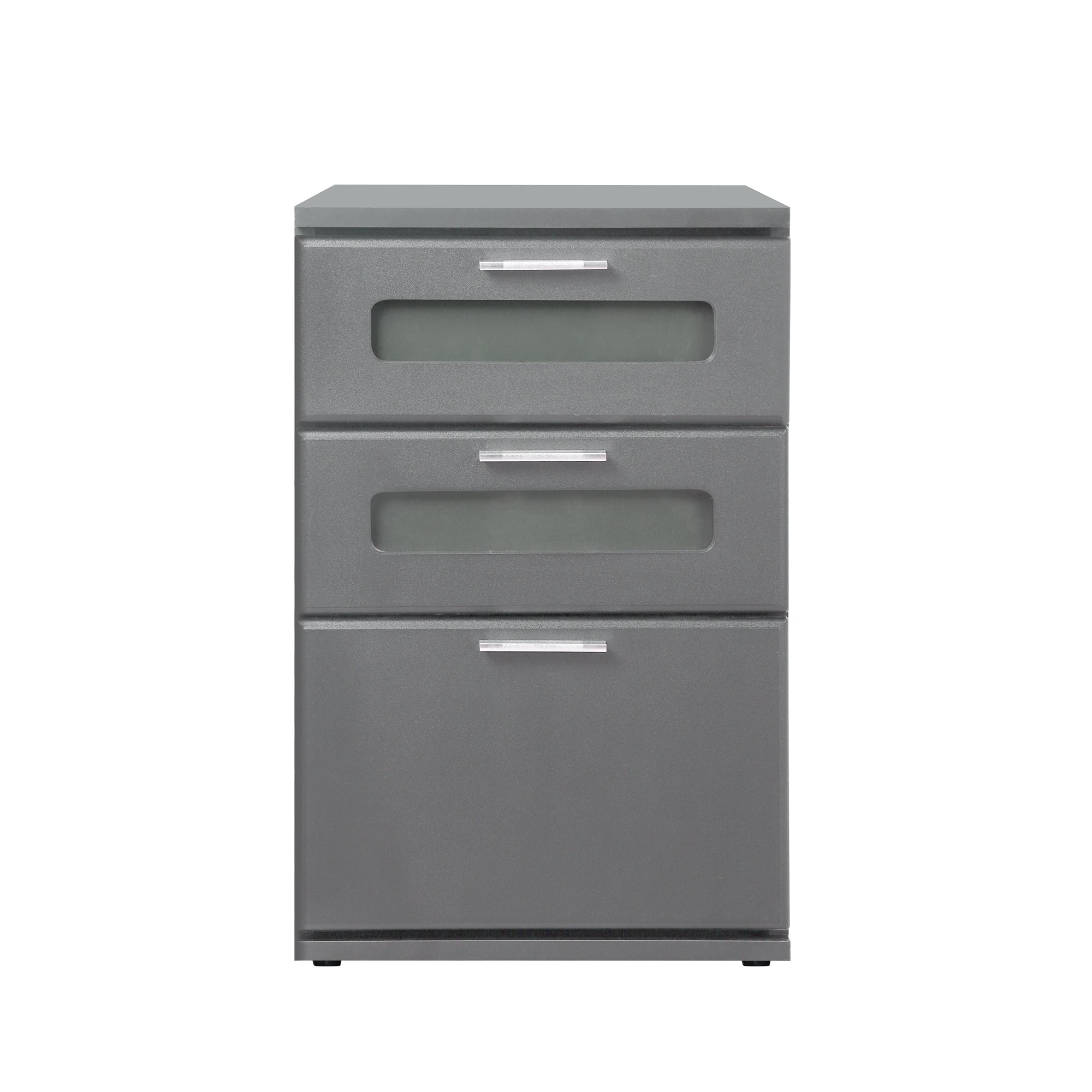 ECD Germany Möbel table de nuit gris 40x60x38 3 tiroirs