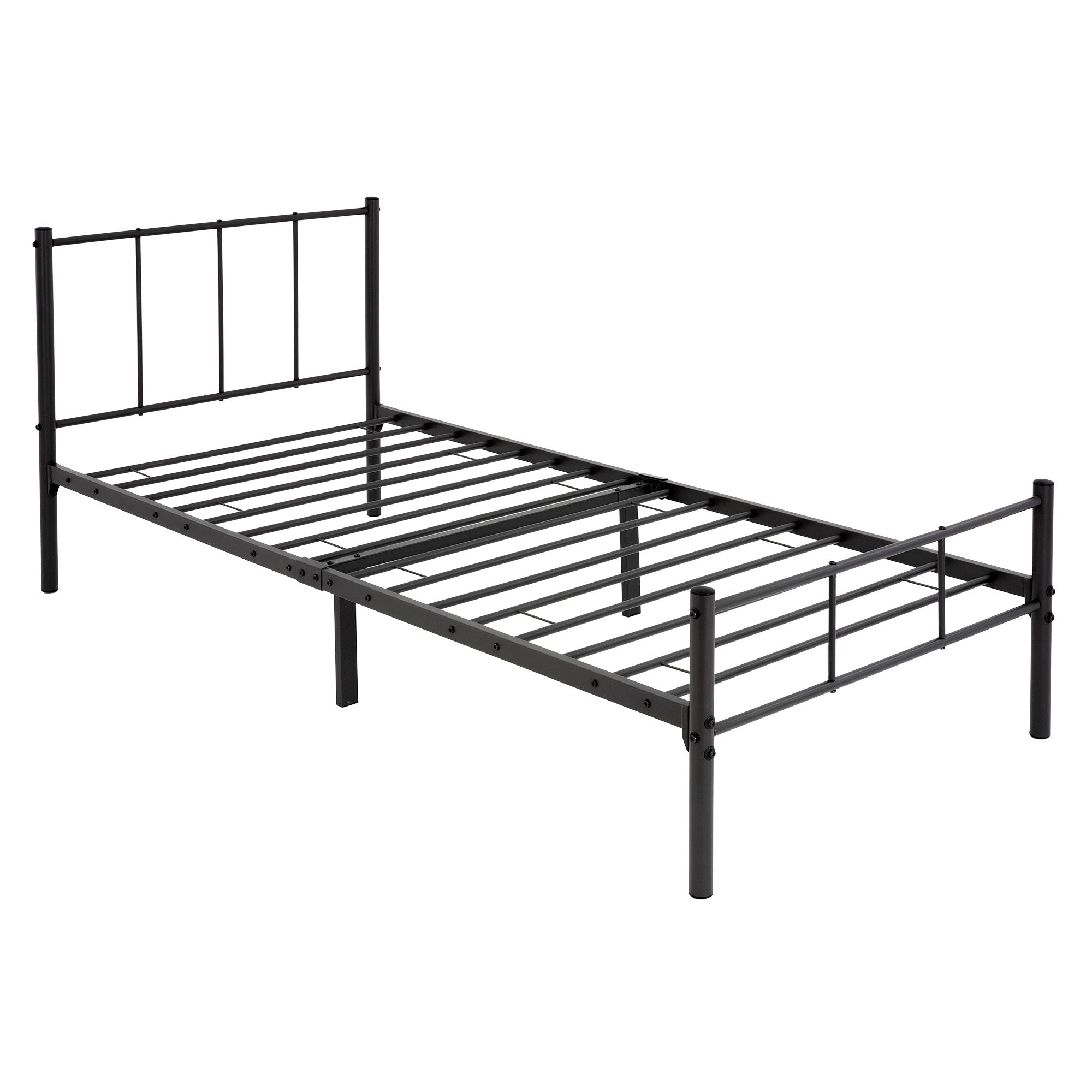 ECD Germany ML-Design Lit métal anthracite 90x200 sommier inclus