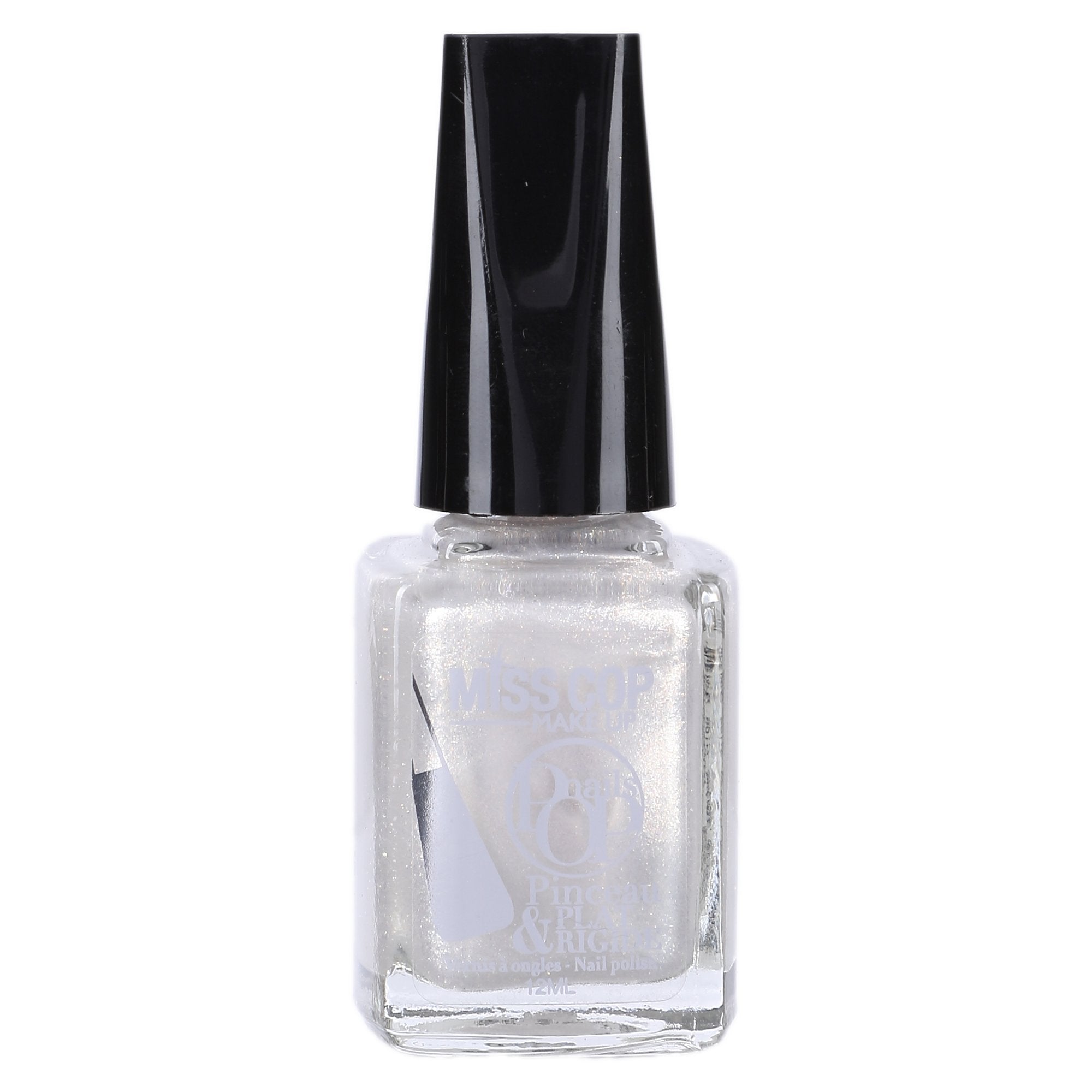 Miss Cop vernis à ongles blanc neige scintillant