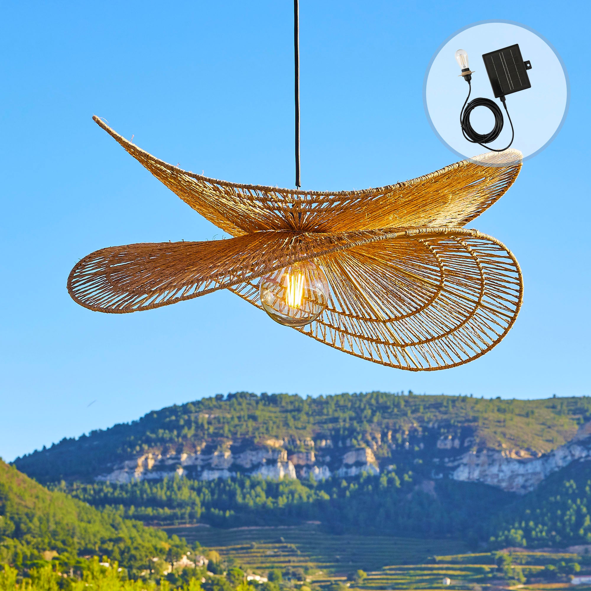 Red Deco Solara Solar suspension solaire jute 5m 600 lm