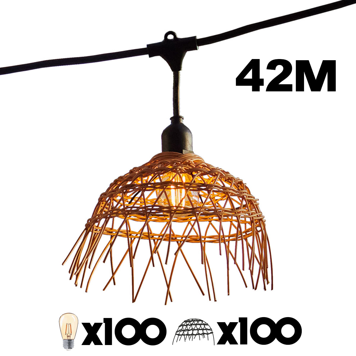 Red Deco Hawaii Light guirlande 42m 100 LED polyrotin