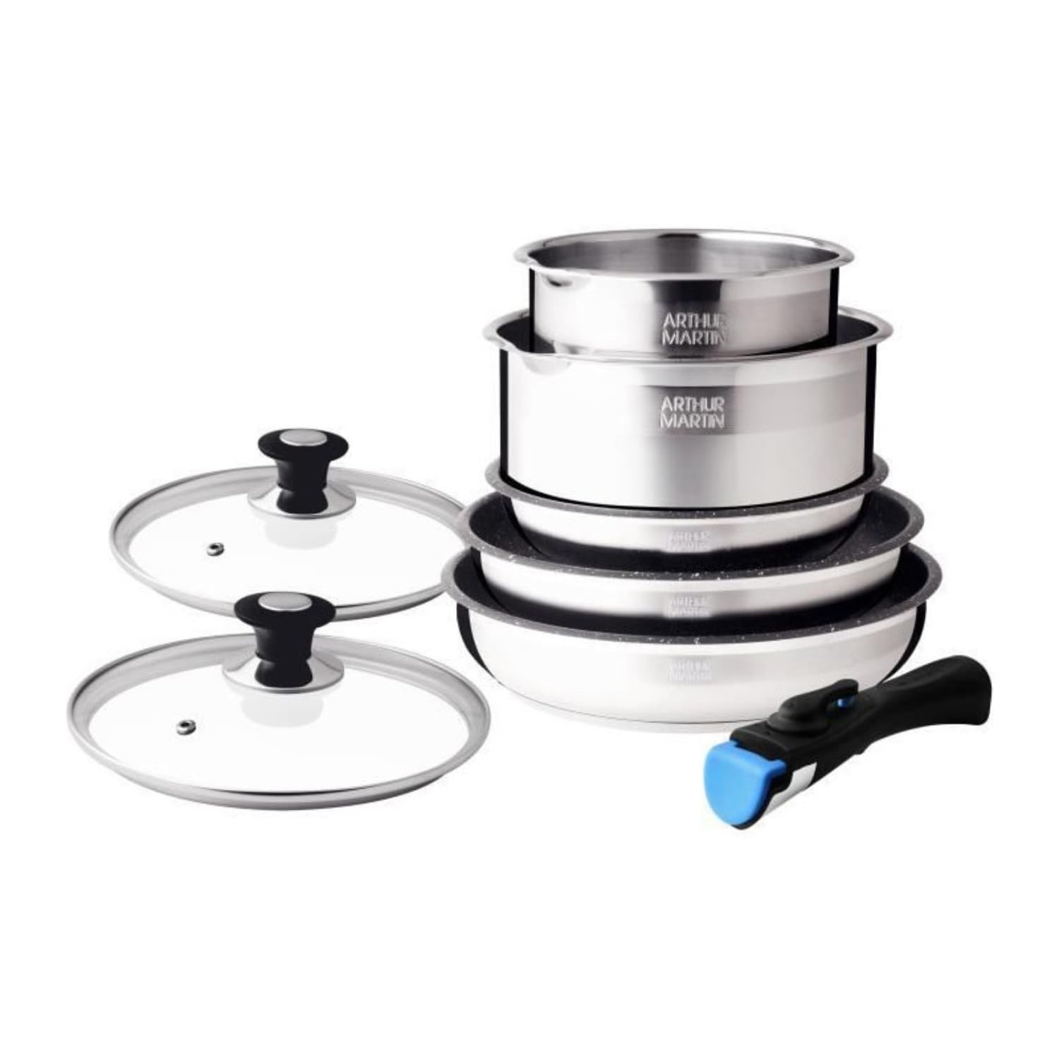Arthur Martin AM2493 Batterie cuisine 8 pièces inox induction