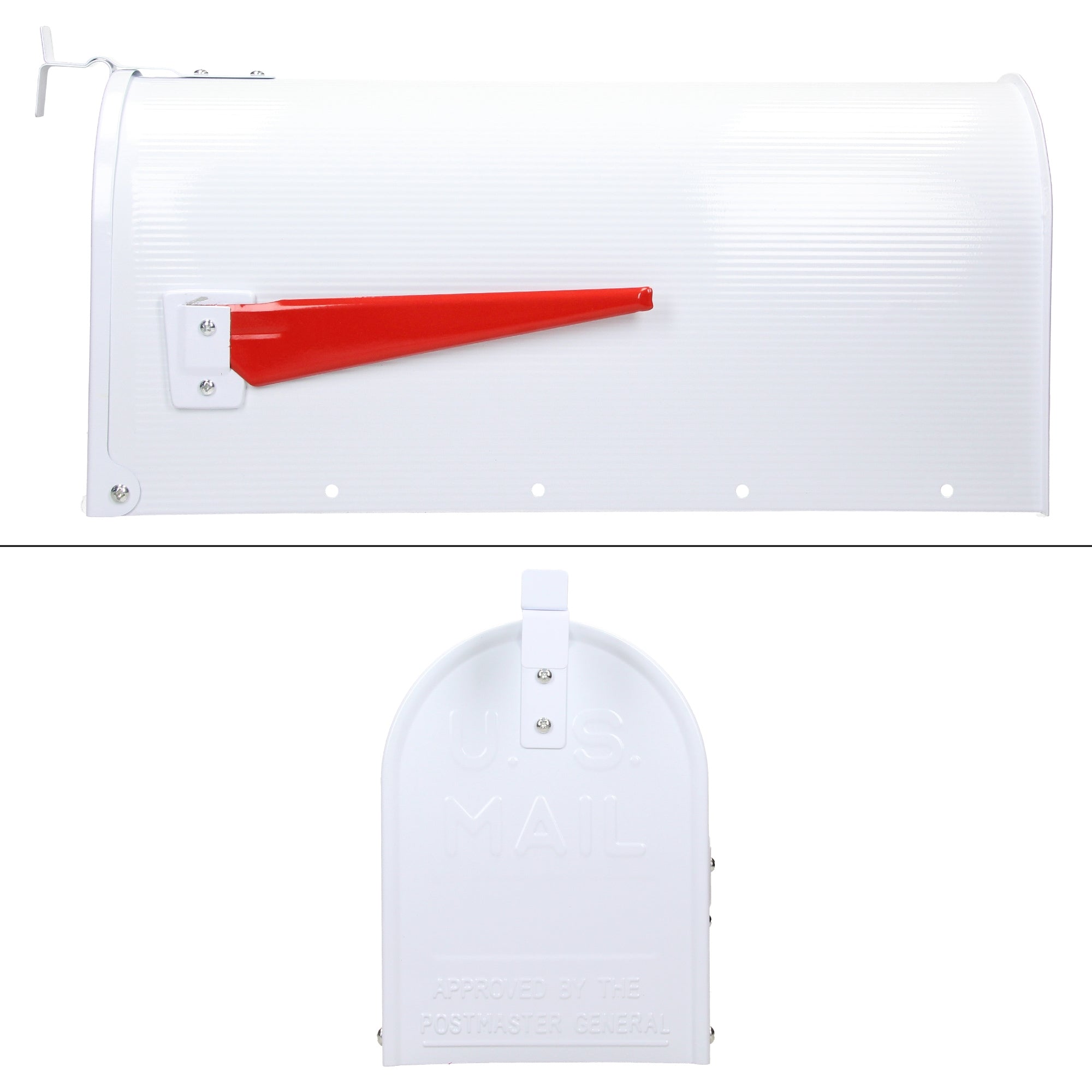 ML-Design Boîte aux lettres américaine aluminium blanc + support