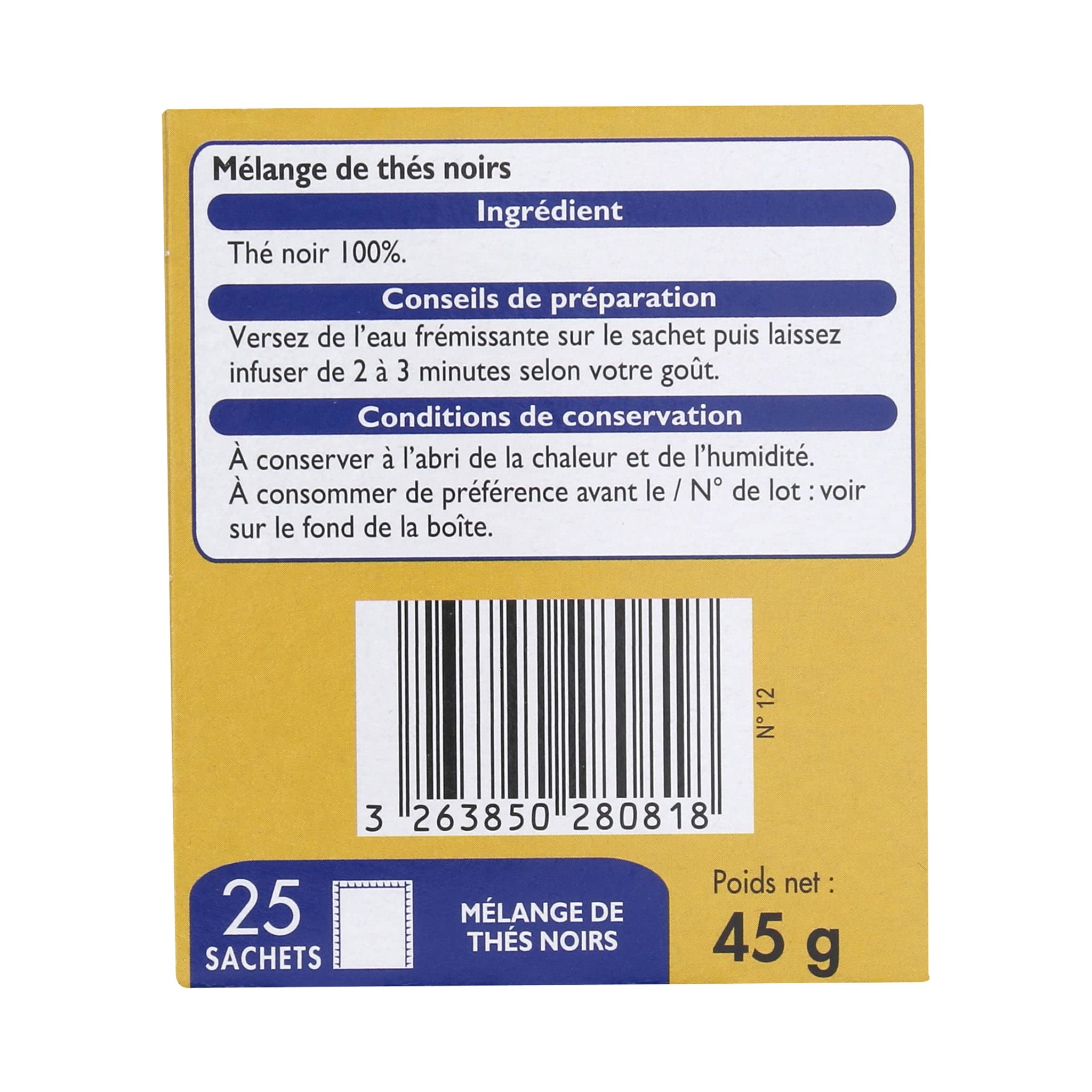Leader Price thé noir royal breakfast 45g petit-déjeuner