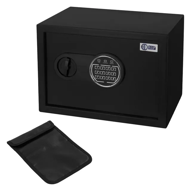 ECD Germany coffre-fort acier code électronique 16 L LED