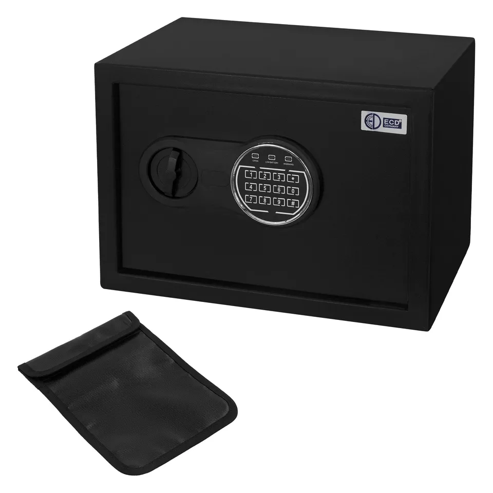 ECD Germany coffre-fort acier code électronique 16 L LED