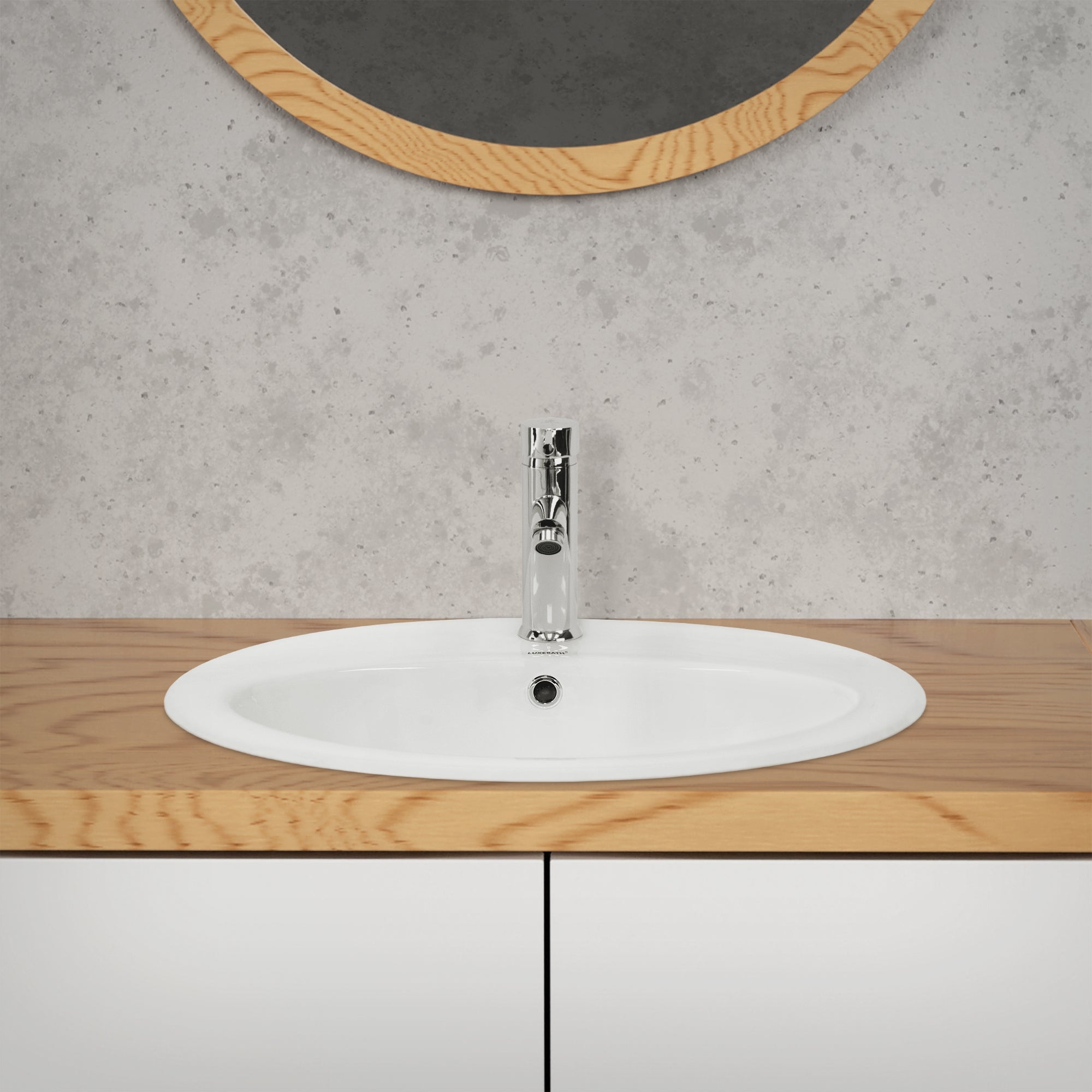 ECD Germany Sanitär lavabo ovale blanc céramique 57 cm