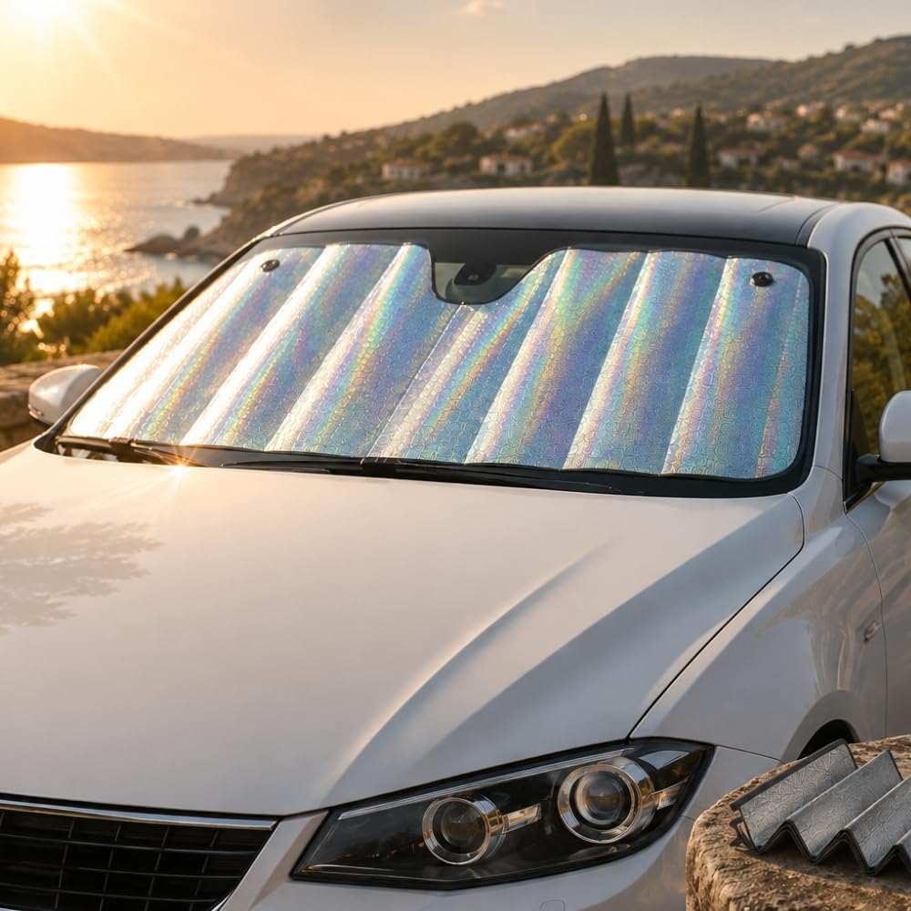 Pare-Soleil Voiture Pliable 145x70 cm Anti-UV Holographique