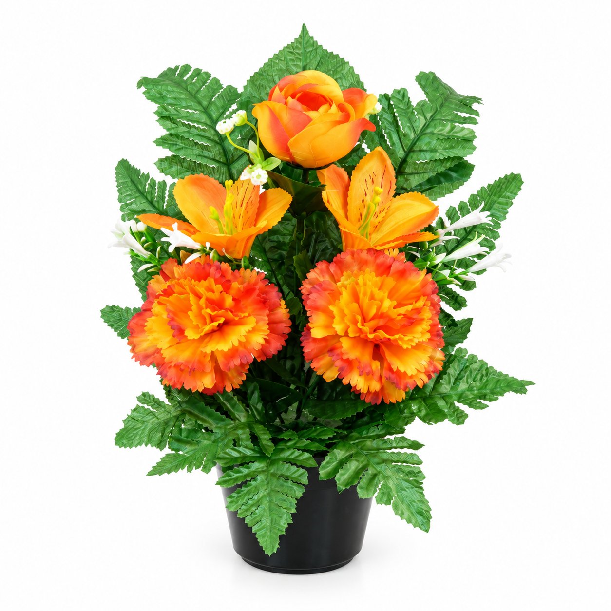 Stokomani Maison Pot artificiel œillet renoncule lys 28 cm