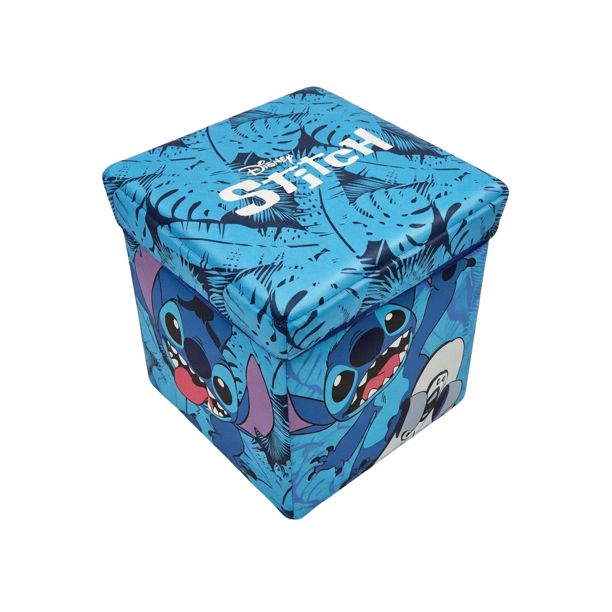 Stokomani Maison Stitch pouf de rangement bleu enfant