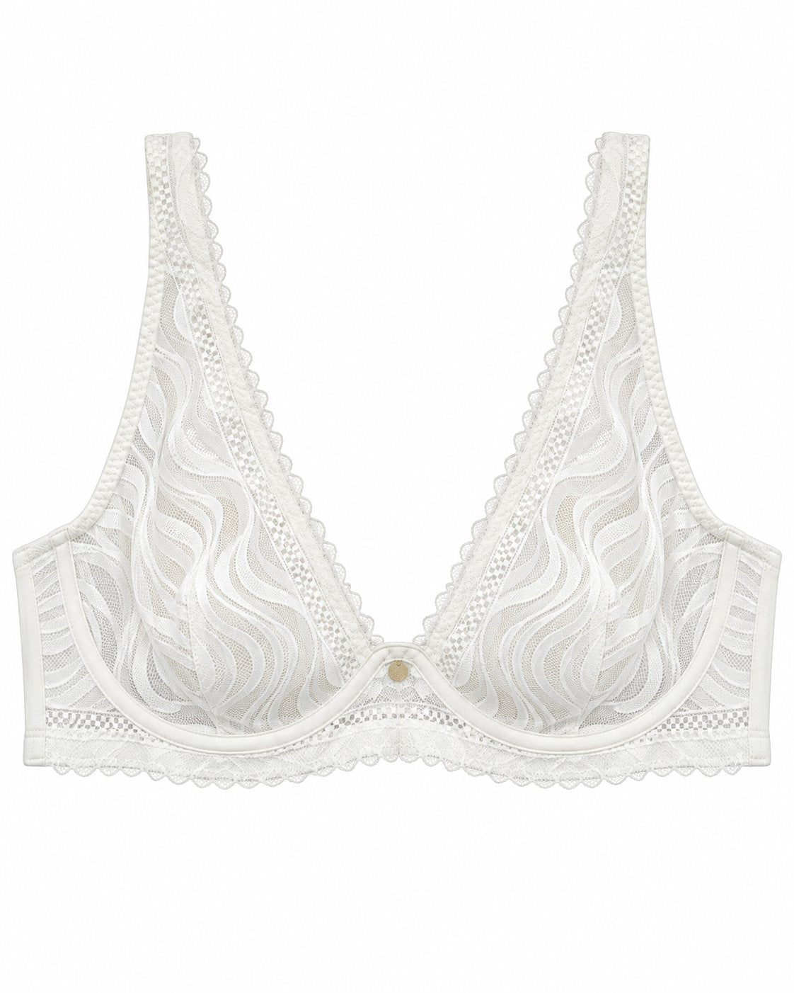Bella Diva soutien-gorge foulard dentelle blanche zébrée 95E