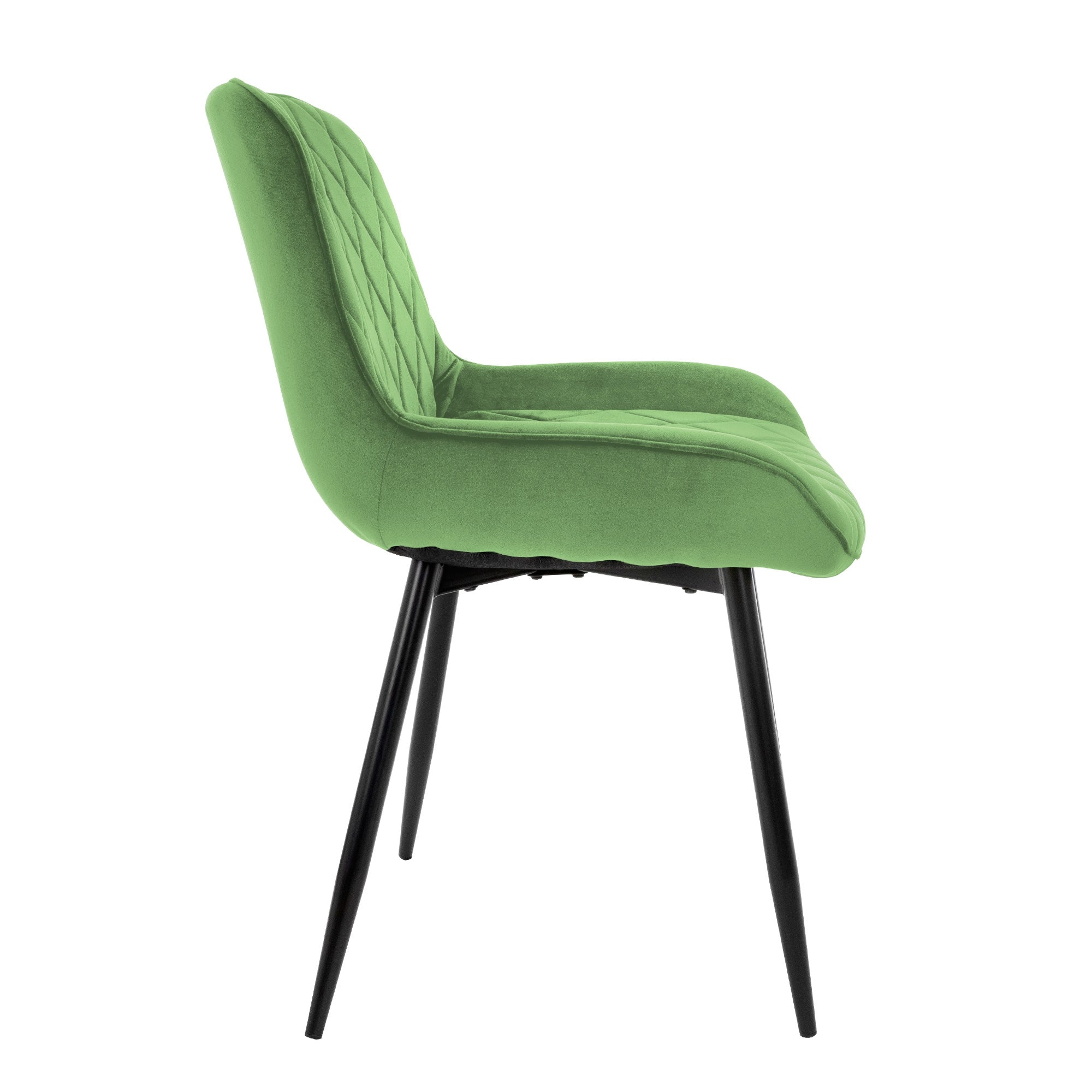 ECD Möbel Chaises velours sauge accoudoirs x6 pieds métal