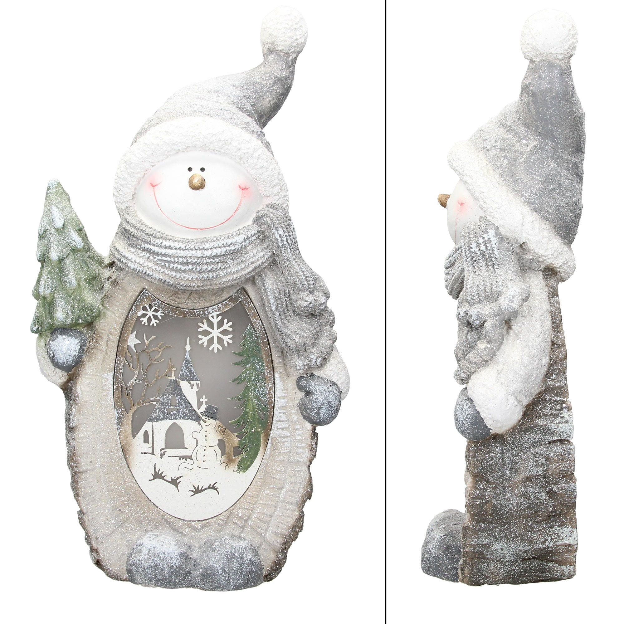ECD Germany Haus & Wohnen Bonhomme neige LED 53 cm polyresine
