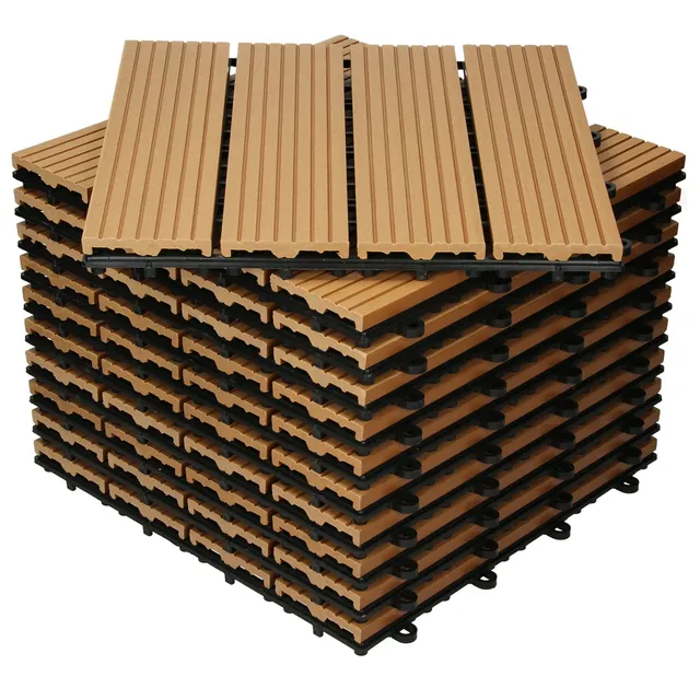 ECD Germany dalle terrasse WPC teck 30x30 cm lot 11 soit 1 m²