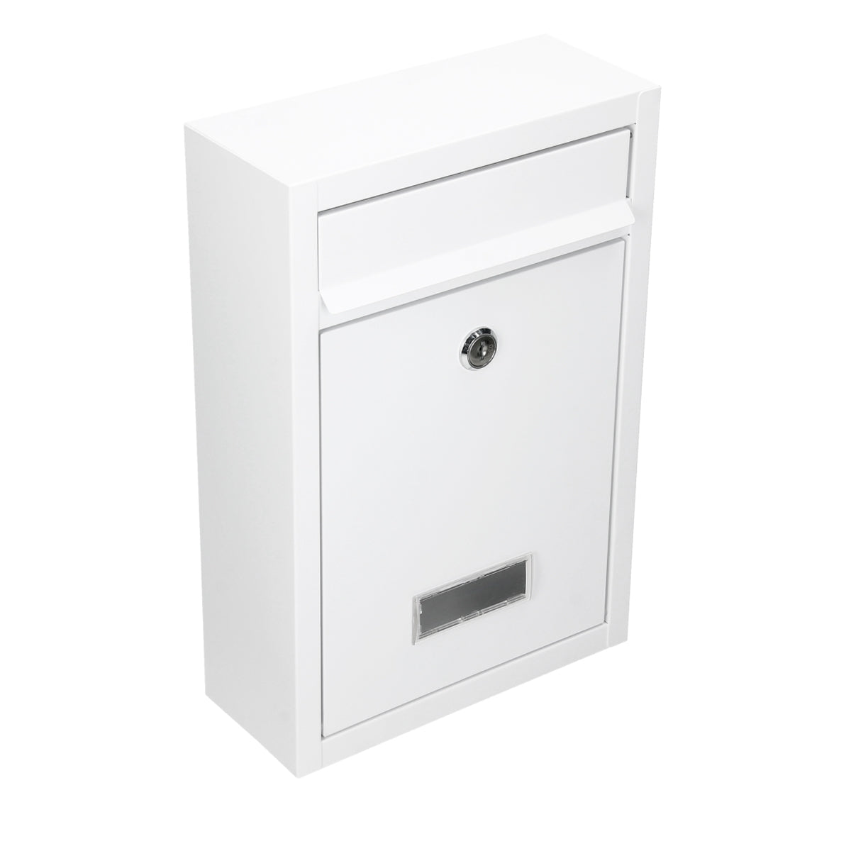 ECD Germany Bauen boîte aux lettres 215x9x32 blanc acier 2 clés