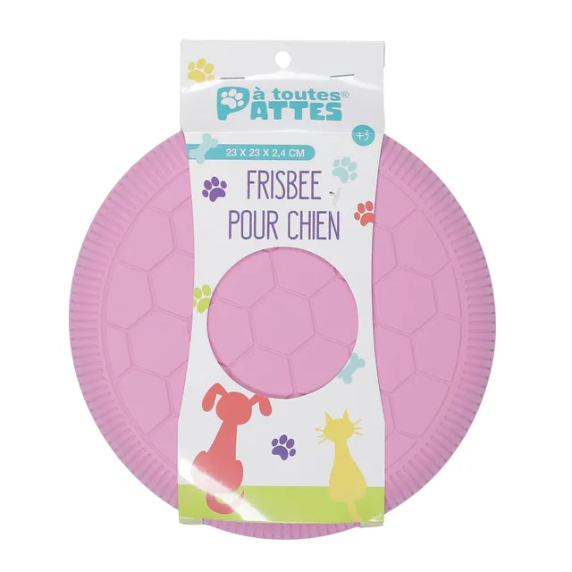 Frisbee chien rose jouet disque plastique extérieur