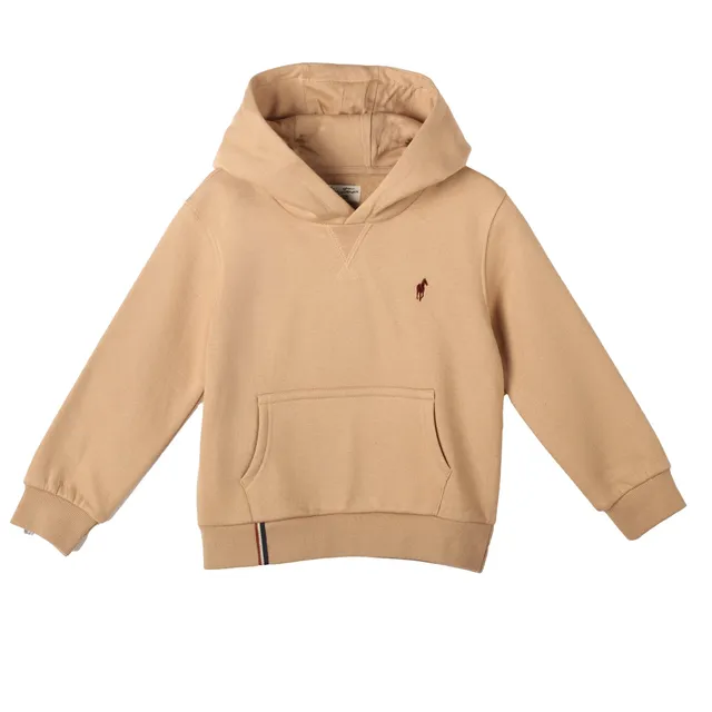 Stokomani Mode sweat capuche broderie beige enfant
